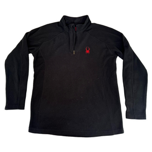 Spyder Black Quarter Zip Activewear Athletic Long Sleeve Lightweight Fleece Top